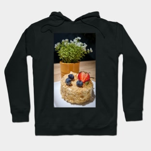 Mini Cake with Fresh Strawberry and Bluberries Hoodie